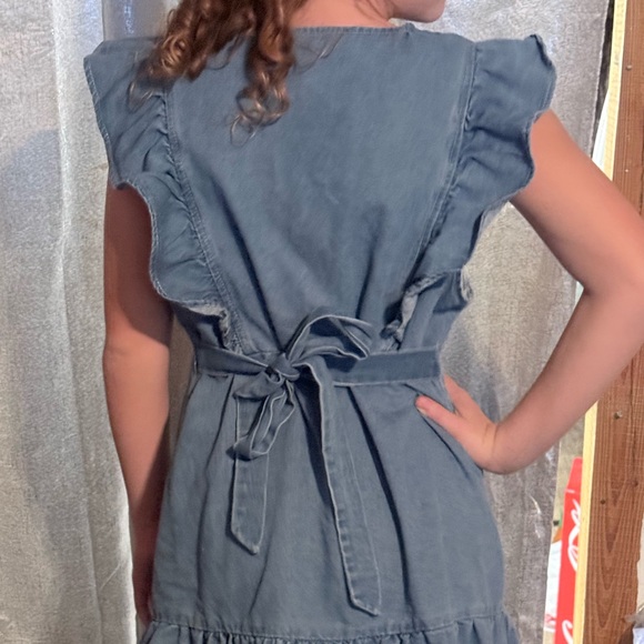Denim Button-Down Ruffle Dress - Picture 3 of 3